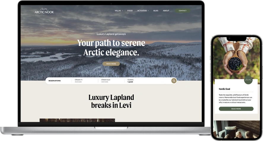 Pixelwork - Referenssi - Arctic Nook (kotisivut)
