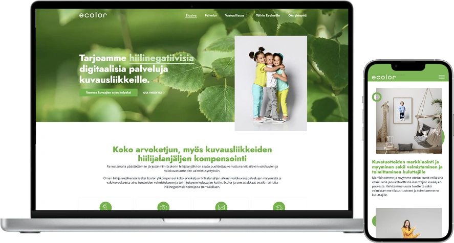 Pixelwork - Referenssi - Ecolor (kotisivut)